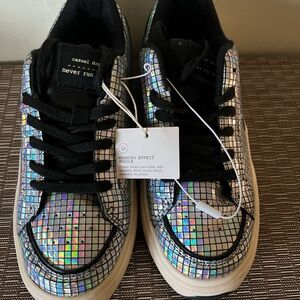 Zara metalic platform sneakers size 7
